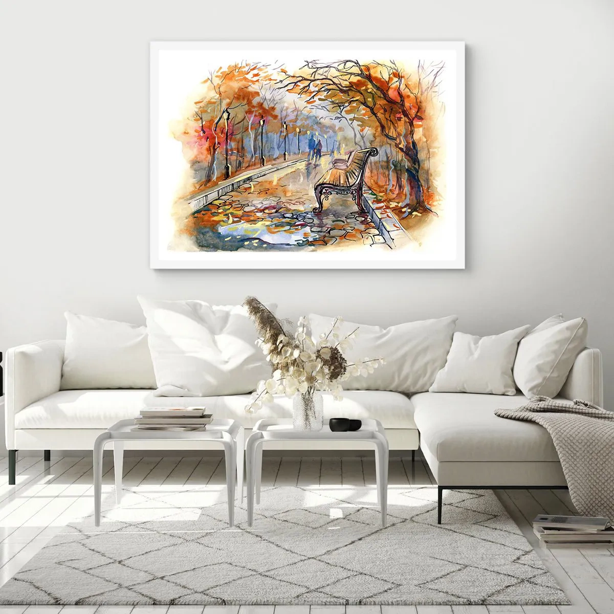 Plagát v bielom ráme - Spoločne putovať jeseňou - 40x30 cm