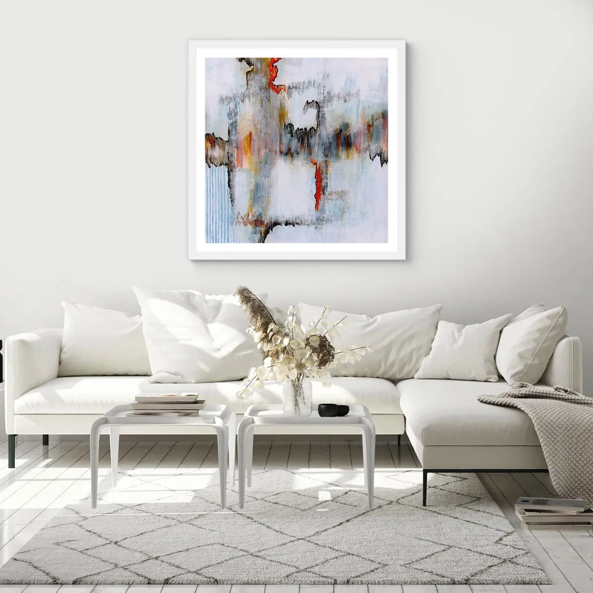 Plagát v bielom ráme - Paličkou po vode - 30x30 cm