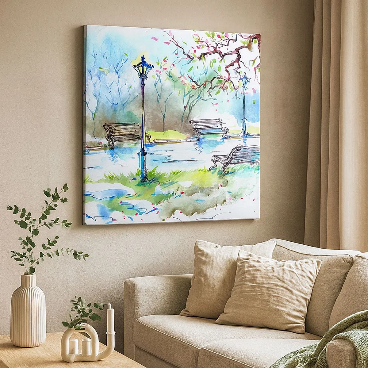 Obraz na plátne - Kúzlo parkového ticha - 30x30 cm