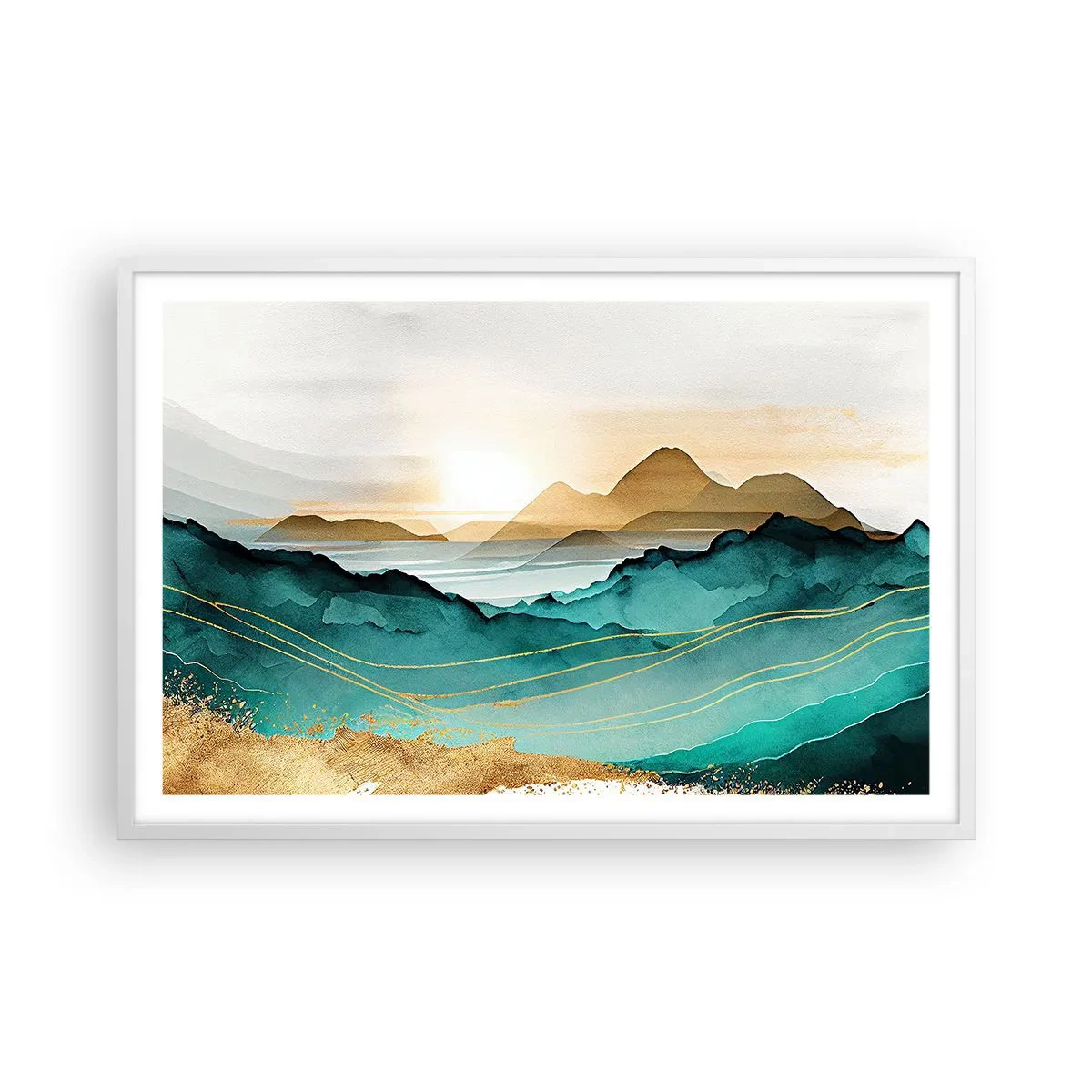 Plagát v bielom ráme - Na pokraji abstrakcie – krajina - 91x61 cm