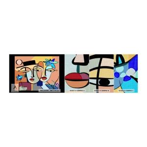 Vzorka fototapety Premium Canvas - Picassovo randez vous - Tváre, Moderné, kubizmus - 100x30 cm