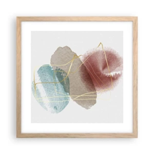 Plagát v ráme zo svetlého duba - Korálky priestoru - 40x40 cm