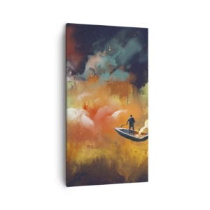 Obraz na plátne - Loďou cez galaxiu - 45x80 cm