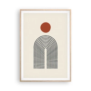 Plagát v ráme zo svetlého duba - Magnetizmus tvarov a farieb - 70x100 cm