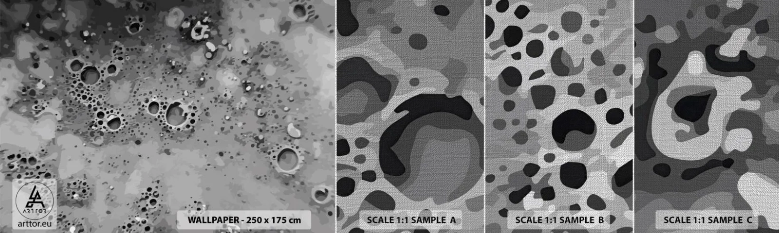 Vzorka fototapety Premium Canvas - Ako mesačná krajina - Zloženie, Kus, Grafika - 100x30 cm