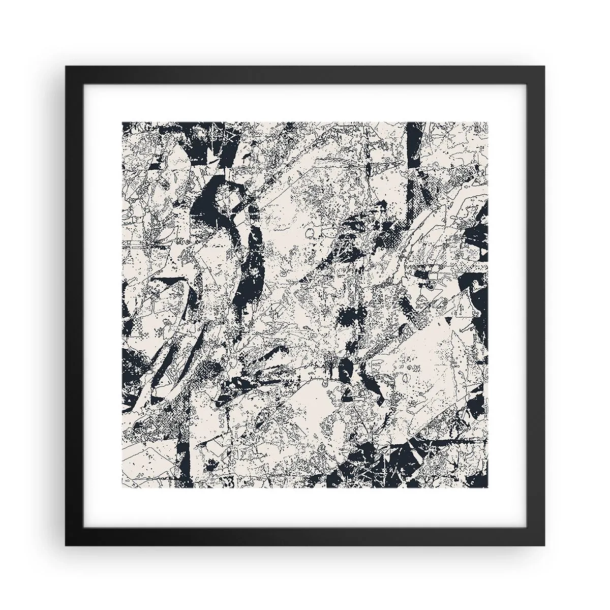 Plagát v čiernom ráme - Prelínanie protikladov - 40x40 cm