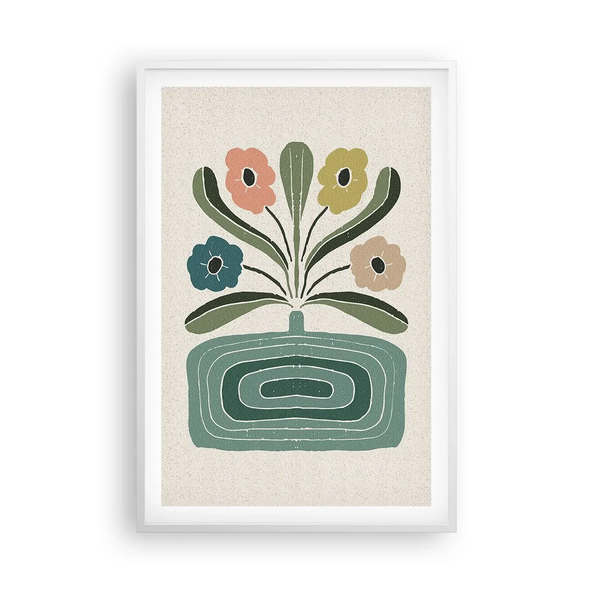 Plagát v bielom ráme - Symetrická kytica - 61x91 cm