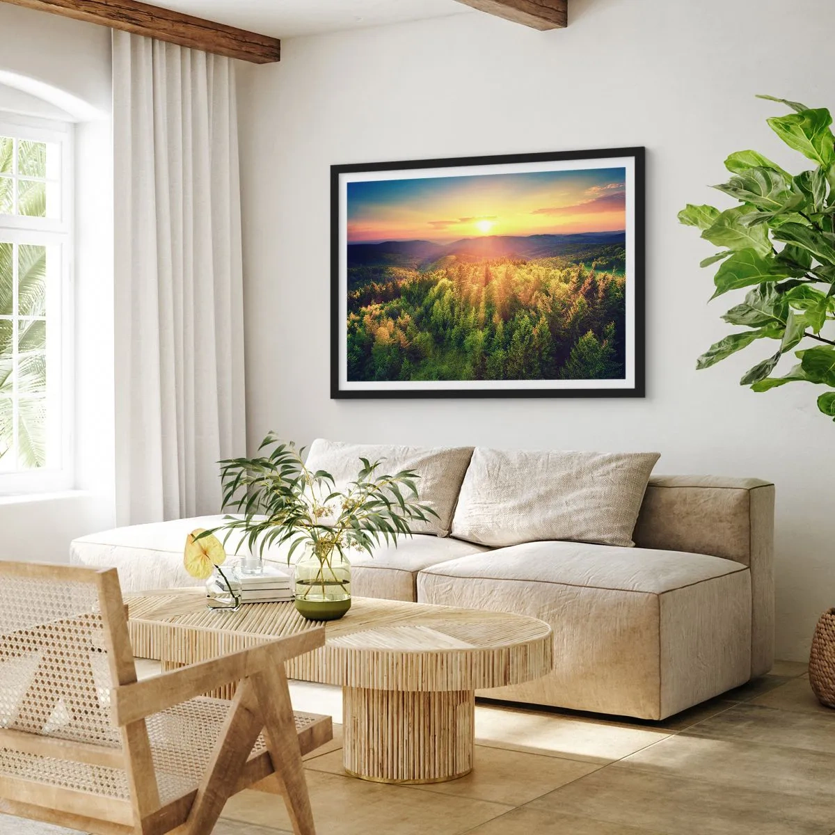 Plagát v čiernom ráme - Vrcholky a vrcholy - 50x40 cm
