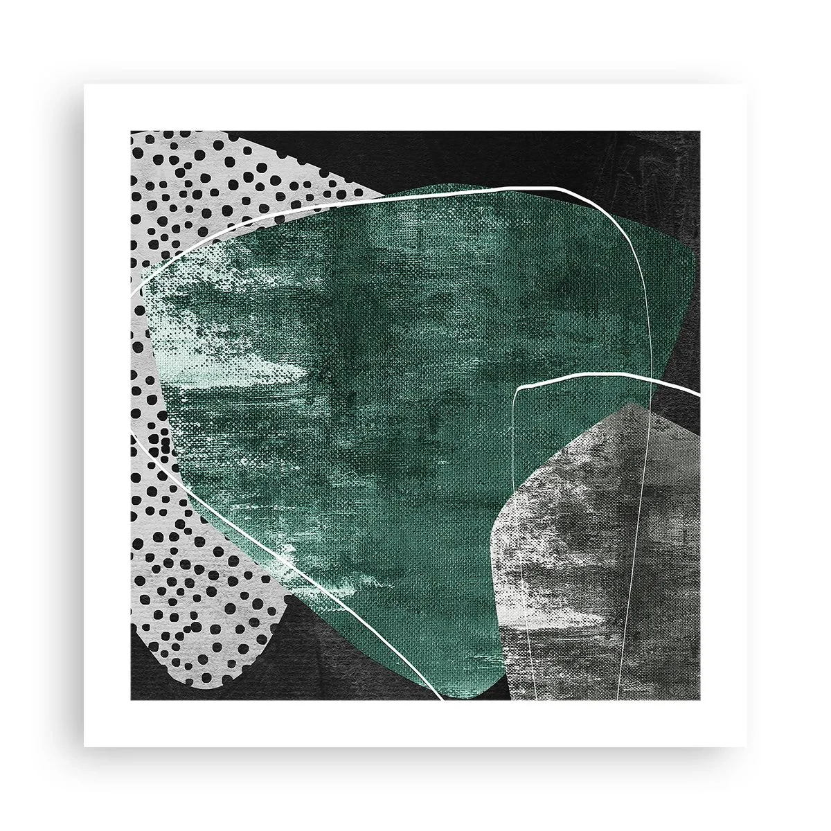 Plagát - Farebná abstrakcia so zlatou vločkou - 50x50 cm