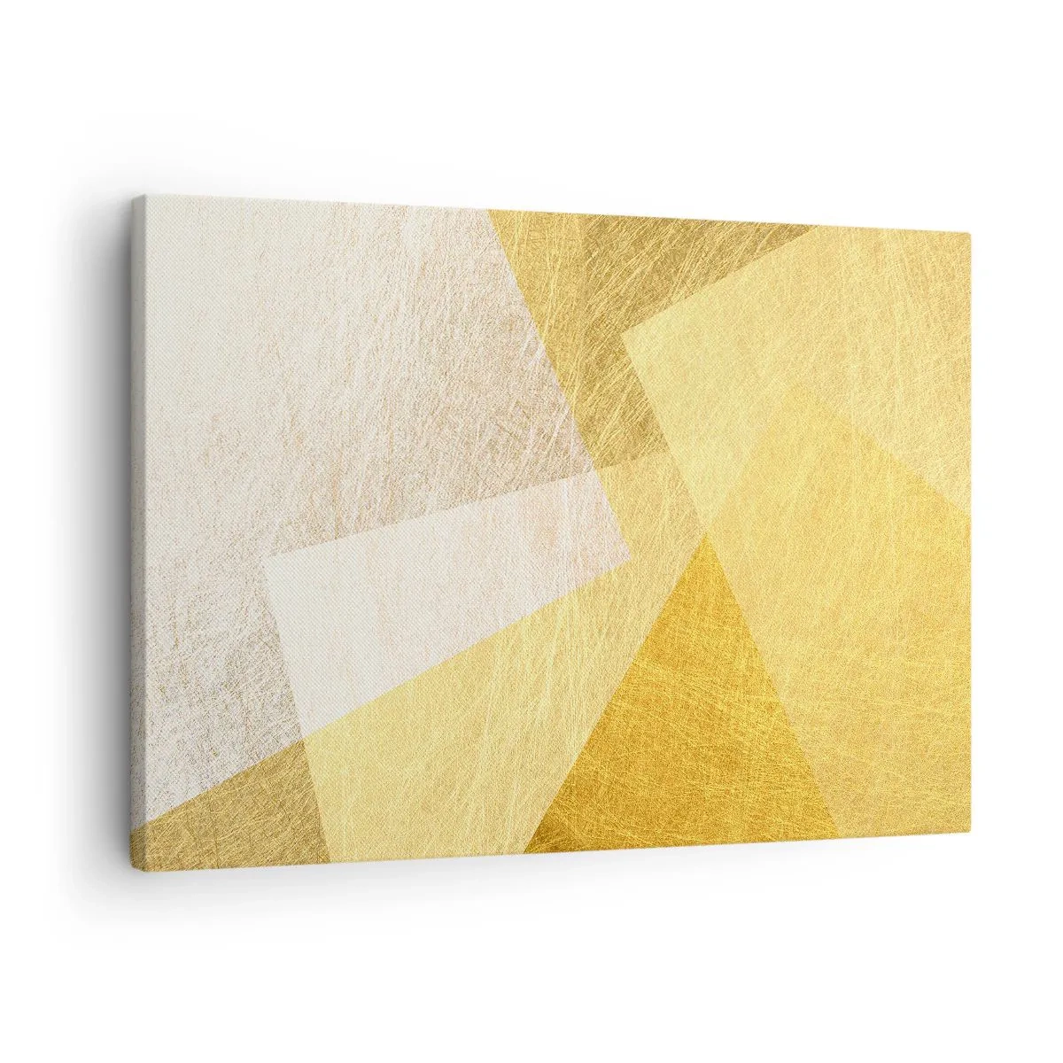 Obraz na plátne - Geometrické tvary v zlatých a svetlých odtieňoch - 70x50cm - Počasie geometrie - Moderná nástenná dekorácia do obývacej izby a spálne ARTTOR