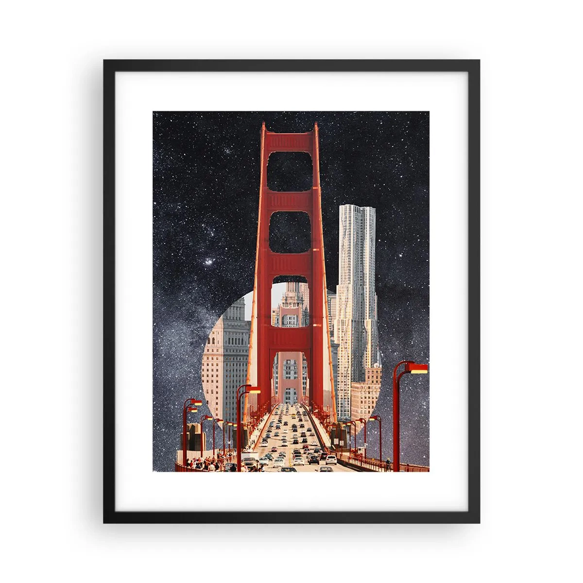 Plagát v čiernom ráme - Vždy v centre - 40x50 cm