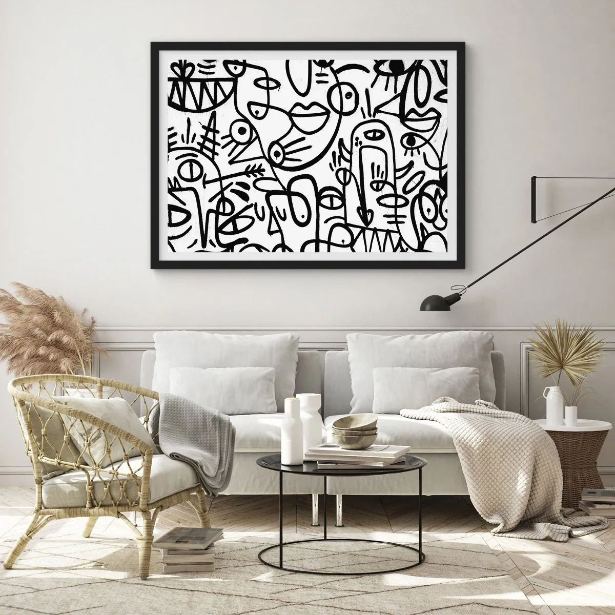 Plagát v čiernom ráme - Tváre a preludy - 70x50 cm