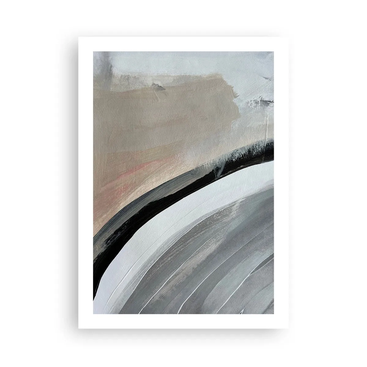 Plagát - Kompozícia: čierny a šedý oblúk - 50x70 cm
