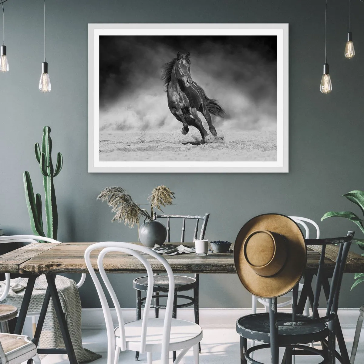 Plagát v bielom ráme - Hodné samotného emira - 91x61 cm