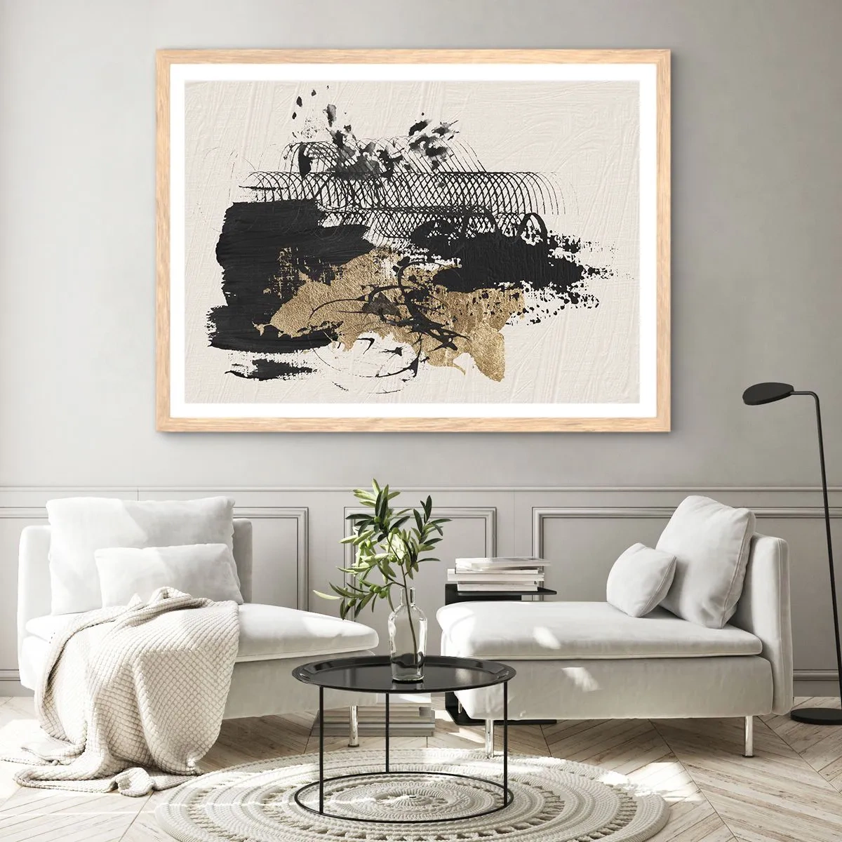 Plagát v ráme zo svetlého duba - Kompozícia s vášňou - 40x30 cm