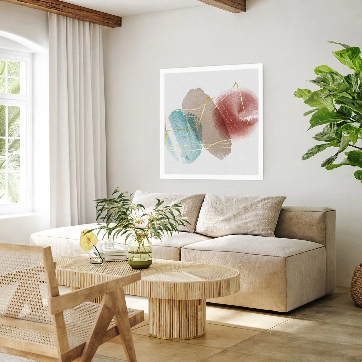 Plagát - Korálky priestoru - 40x40 cm