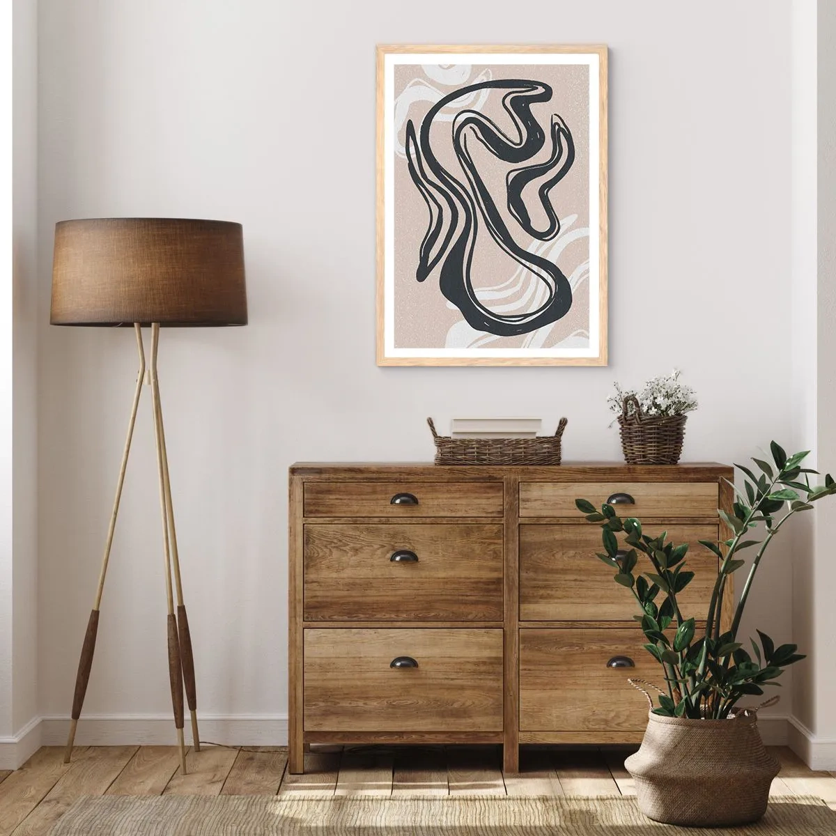 Plagát v ráme zo svetlého duba - Znásobená expresia - 61x91 cm