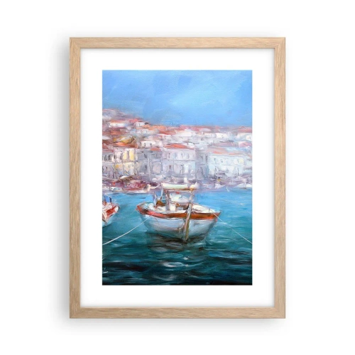 Plagát v ráme zo svetlého duba - Taliansky záliv - 30x40 cm