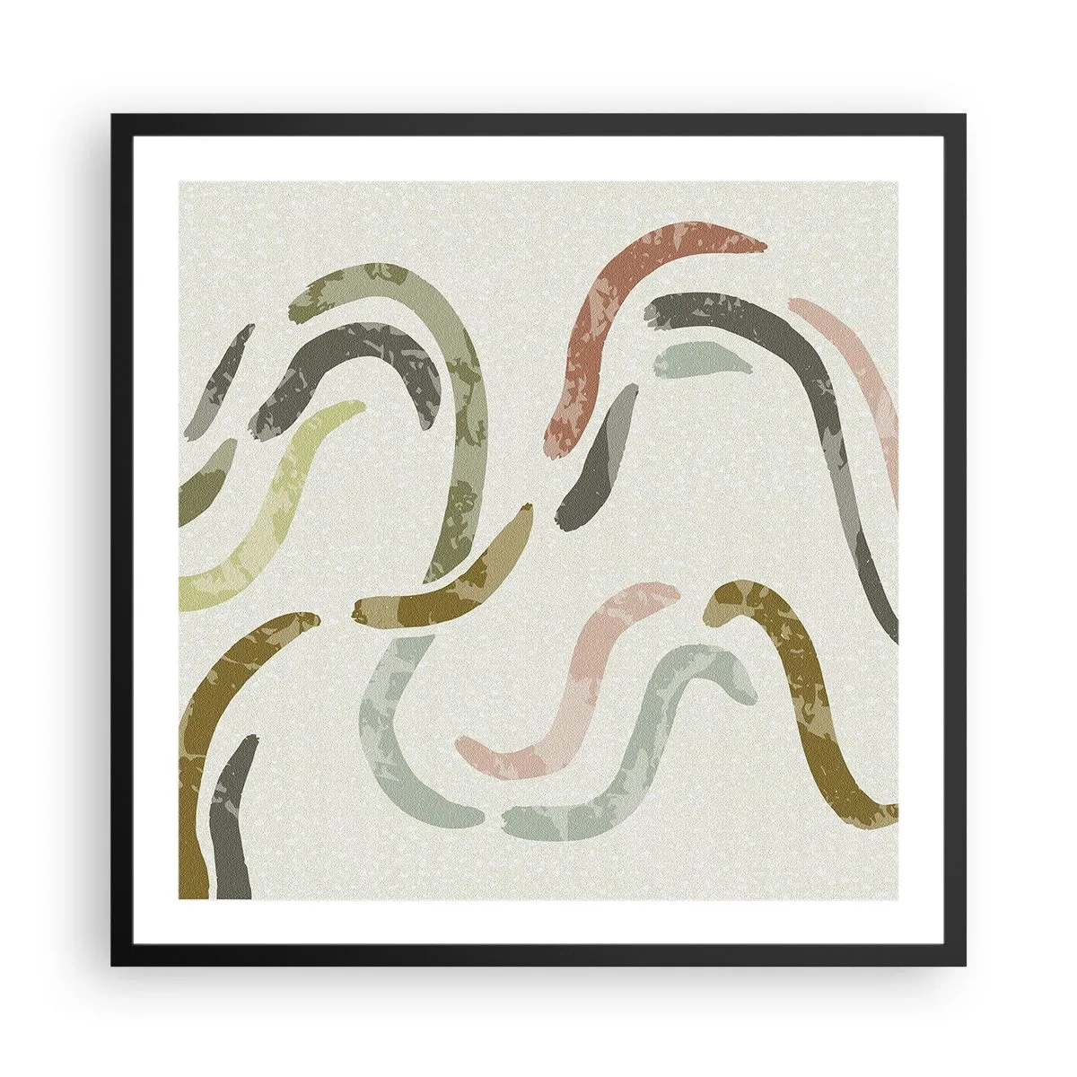 Plagát v čiernom ráme - Radostný tanec abstrakcie - 60x60 cm