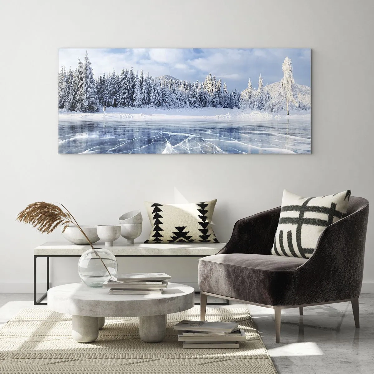 Obraz na skle - Oslnivý a kryštalický pohľad - 100x40 cm
