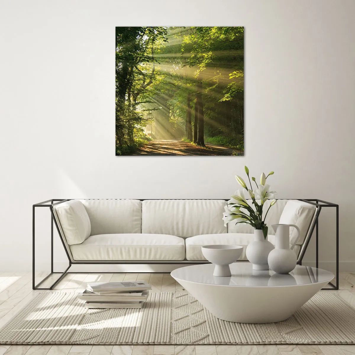Obraz na skle - Lesný okamih - 50x50 cm