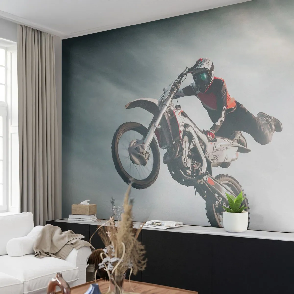 Fototapeta Premium Sand - Nie je zábava bez rizika - Motokros, Motorka, Motocyklista - 450x315 cm