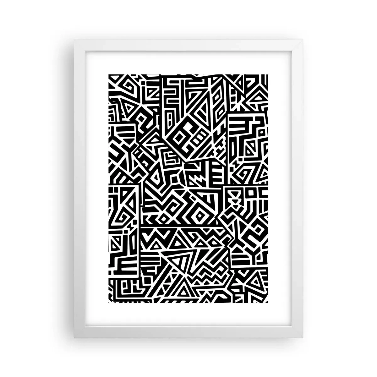 Plagát v bielom ráme - Predkolumbovská kompozícia - 30x40 cm