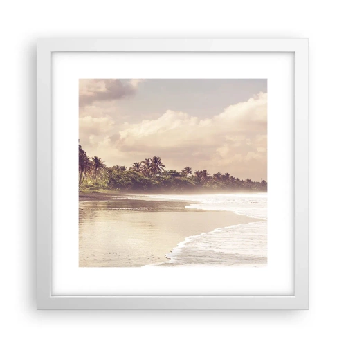 Plagát v bielom ráme - Pohladenie vĺn - 30x30 cm