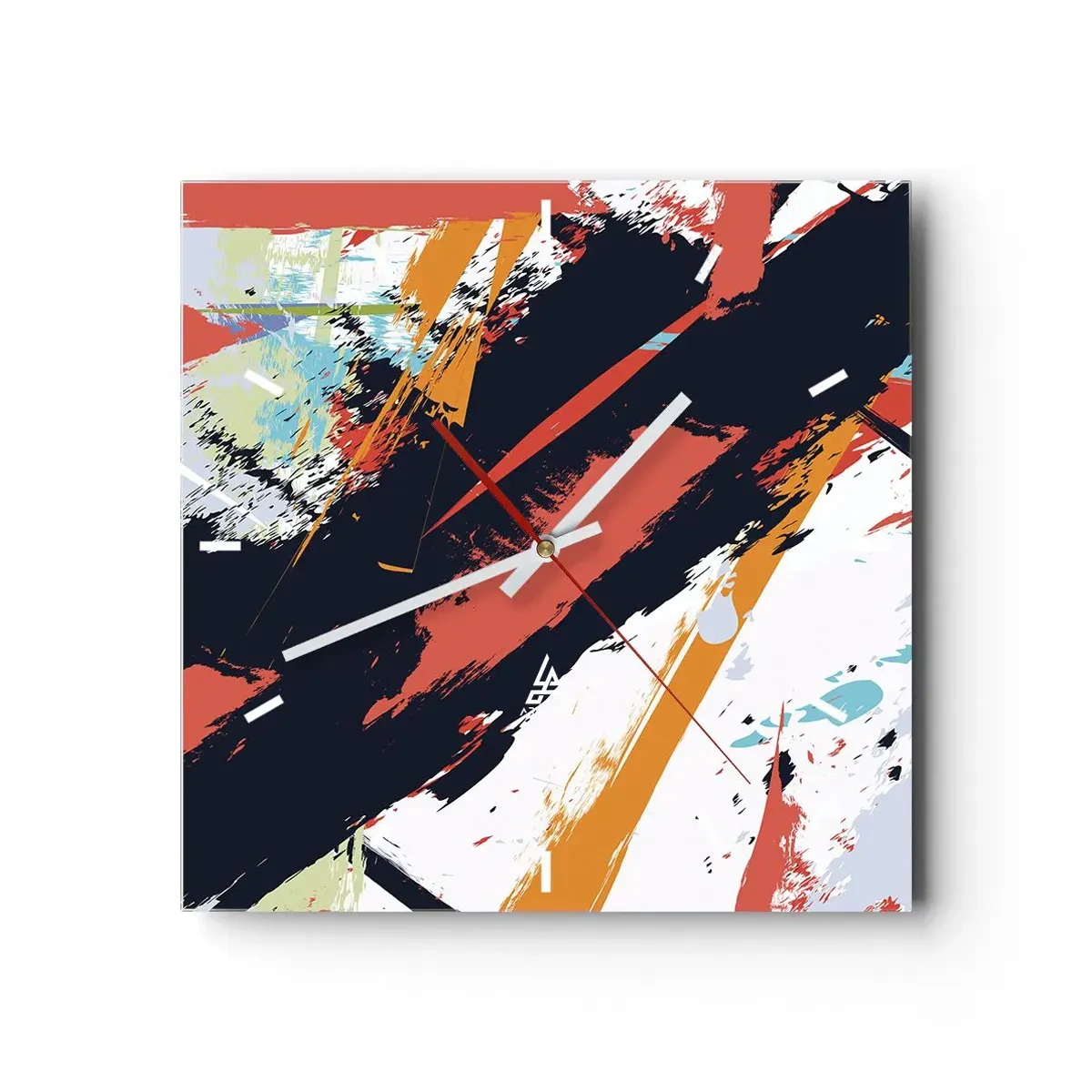 Nástenné hodiny - Dynamická kompozícia - 30x30 cm