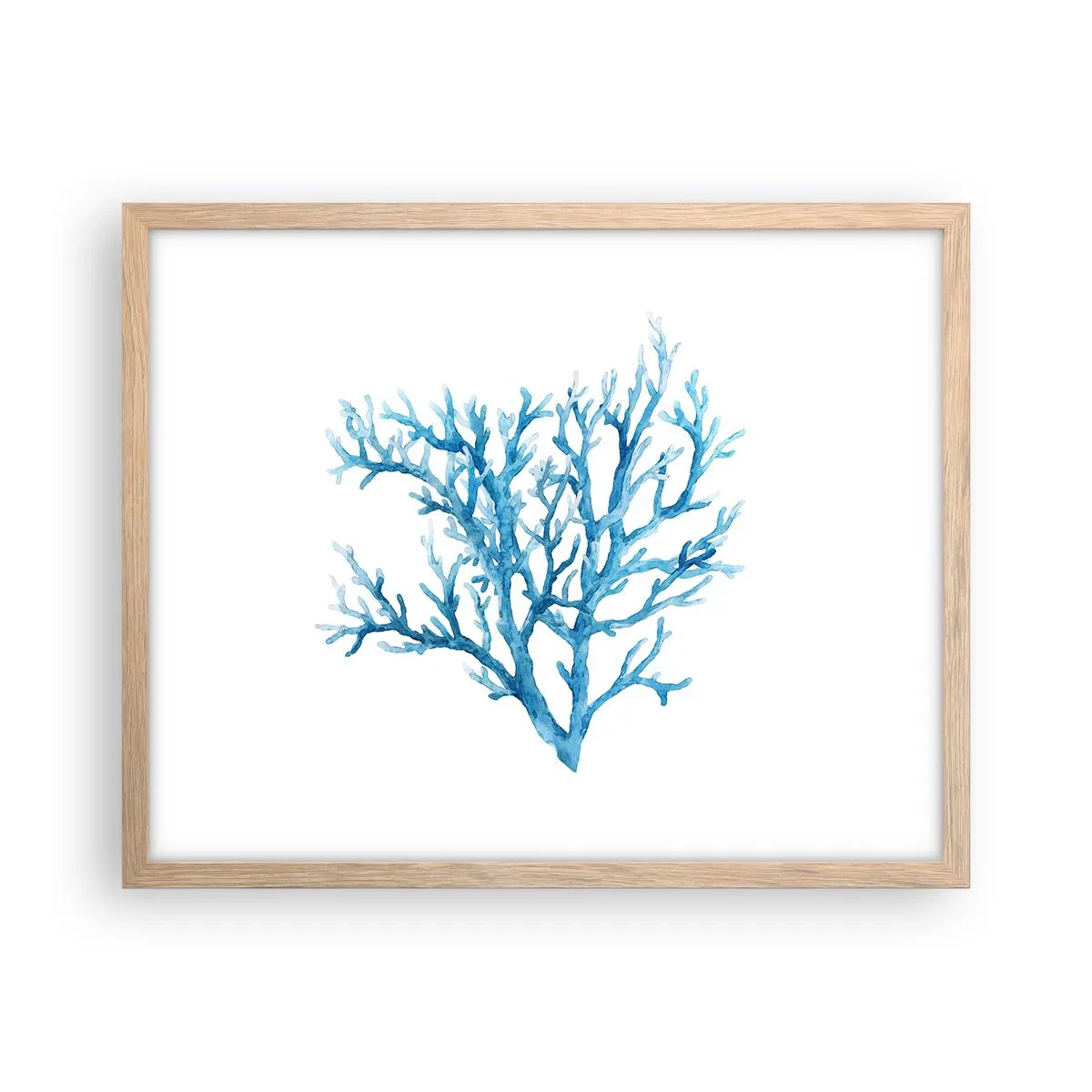 Plagát v ráme zo svetlého duba - Morský filigrán - 50x40 cm