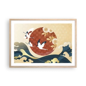 Plagát v ráme zo svetlého duba - Japonská rozprávka - 70x50 cm