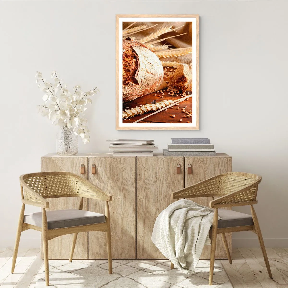 Plagát v ráme zo svetlého duba - Chutný, voňavý, chrumkavý - 70x100 cm