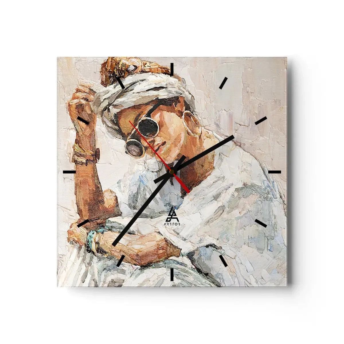 Nástenné hodiny - Portrét v plnom slnku - 40x40 cm