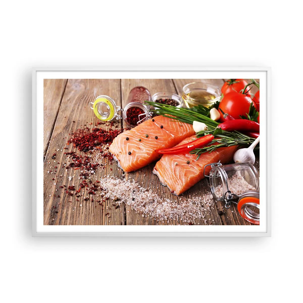 Plagát v bielom ráme - Nórske dobrodružstvo v kuchyni - 100x70 cm