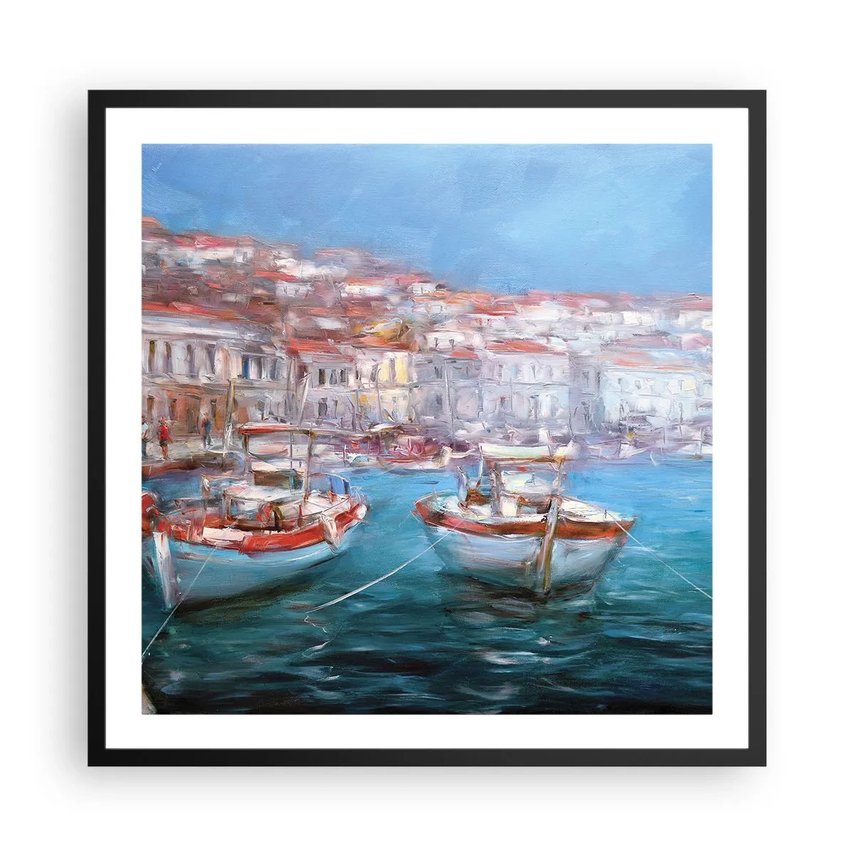 Plagát v čiernom ráme - Taliansky záliv - 60x60 cm