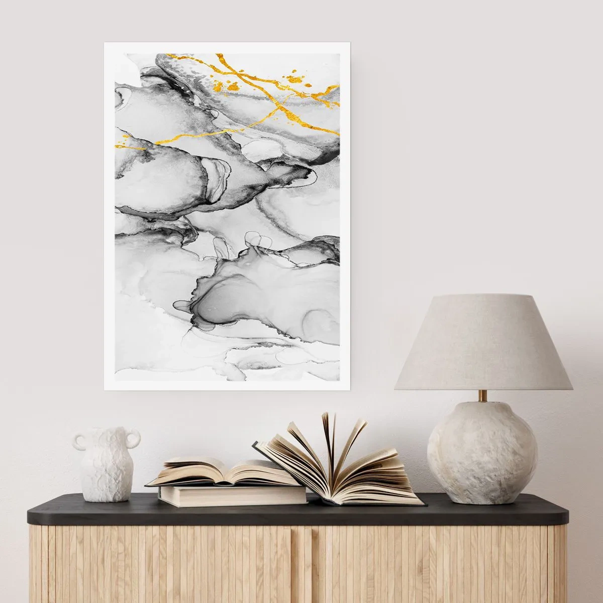Plagát - Kompozícia so zlatým motívom - 61x91 cm