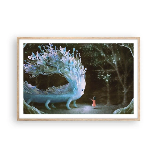 Plagát v ráme zo svetlého duba - Fantastické stretnutie - 91x61 cm