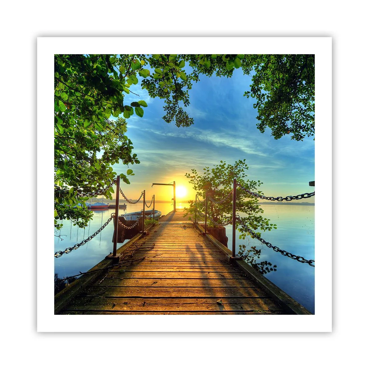 Plagát - Západ pri vode - 60x60 cm