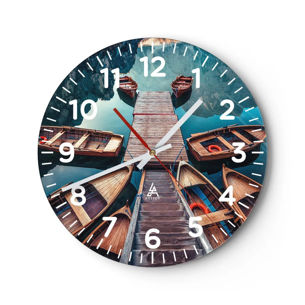 Nástenné hodiny - Čakám v prístave - 40x40 cm