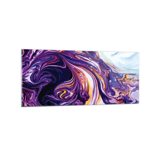 Obraz na skle - Záhyb priestoru vo fialovej - 120x50 cm