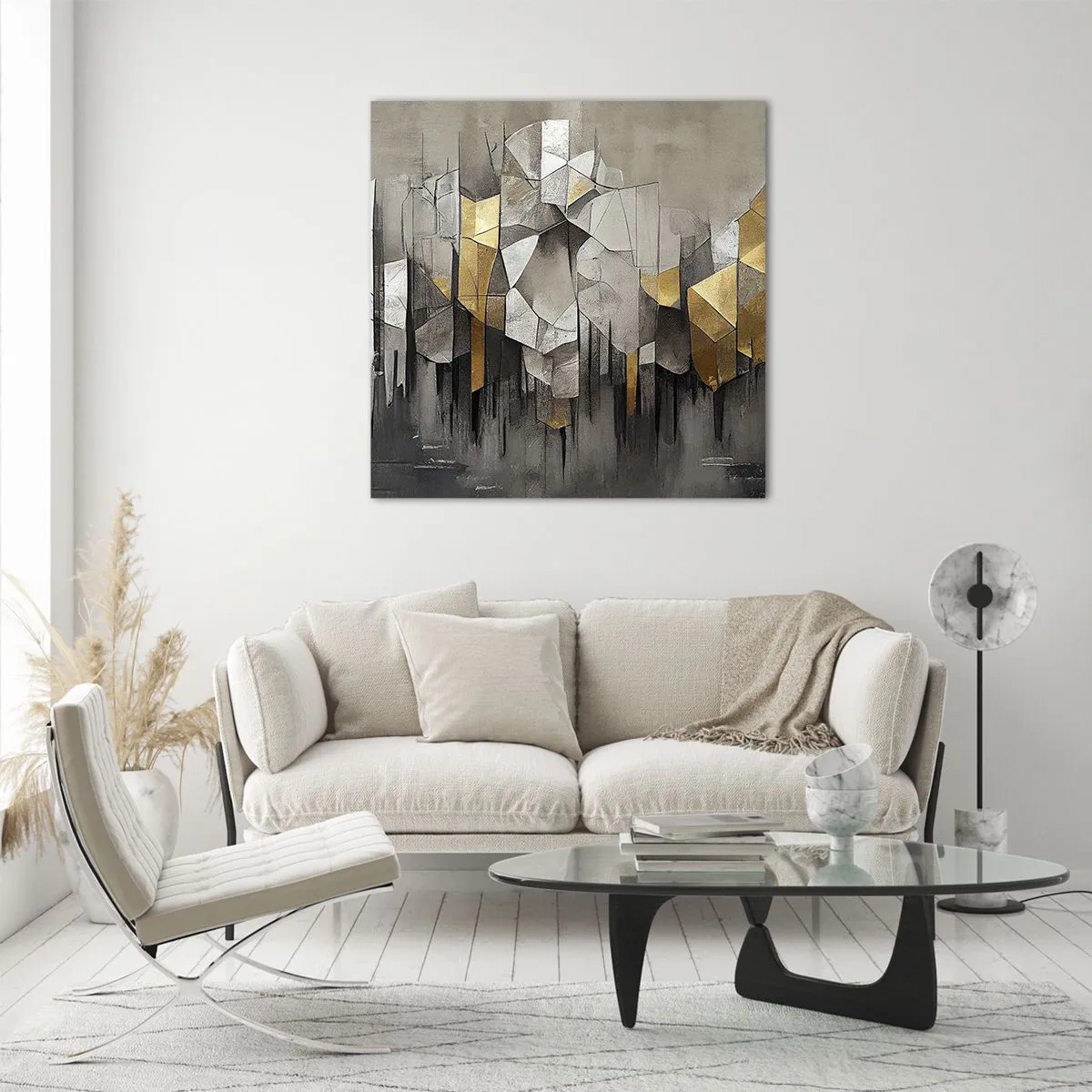 Obraz na skle - Kompozícia z ľadu a svetla - 70x70 cm