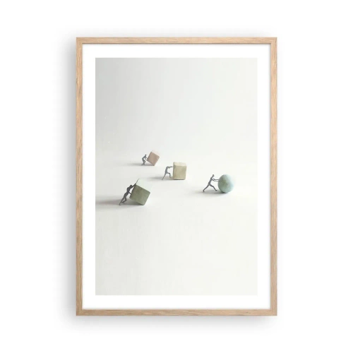 Plagát v ráme zo svetlého duba - Život samotný - 50x70 cm