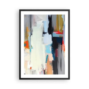 Plagát v čiernom ráme - Abstraktná farebná kompozícia v expresívnom štýle - 50x70cm - Nejaký spôsob? - Moderná nástenná dekorácia do obývacej izby a spálne ARTTOR