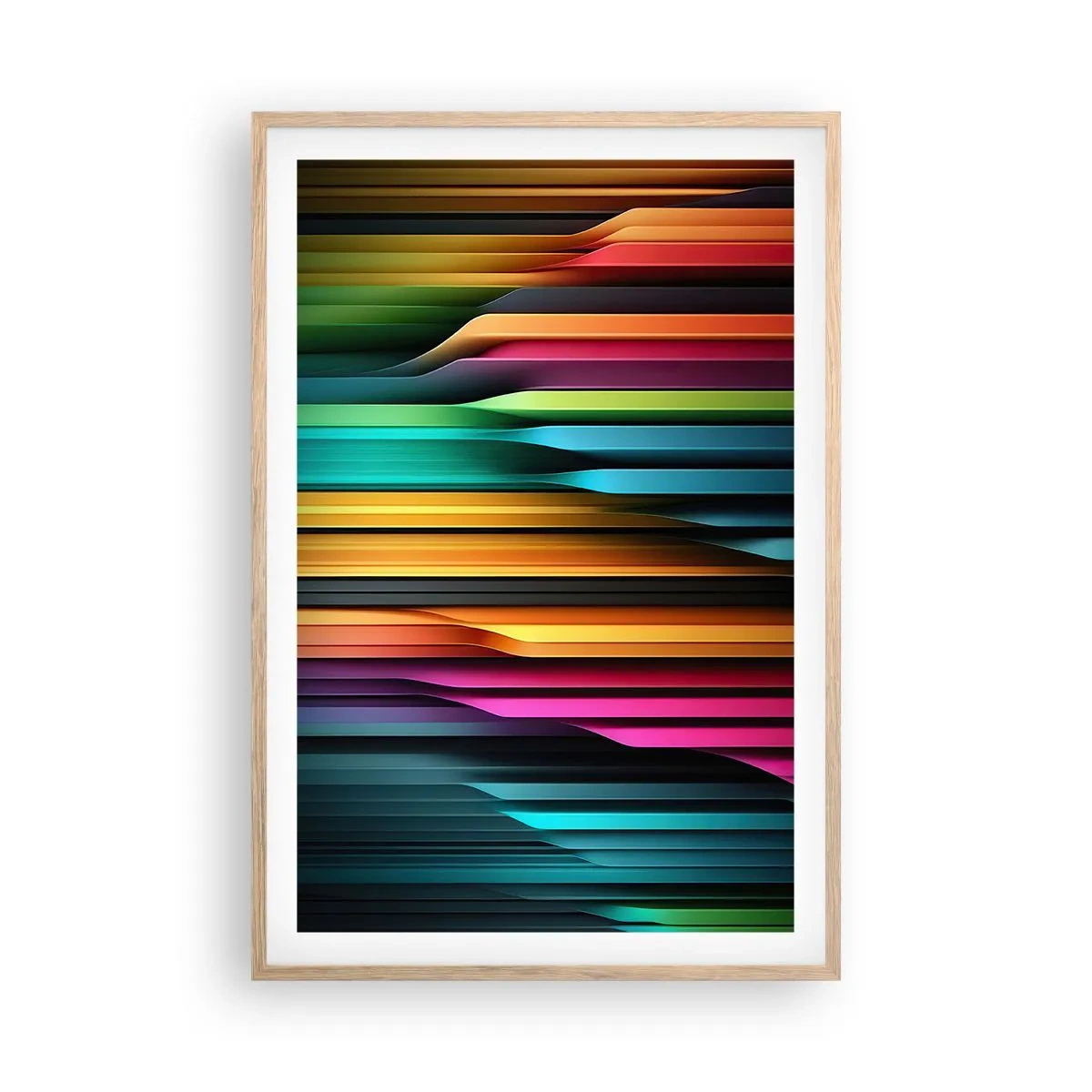 Plagát v ráme zo svetlého duba - Svetelný organ - 61x91 cm