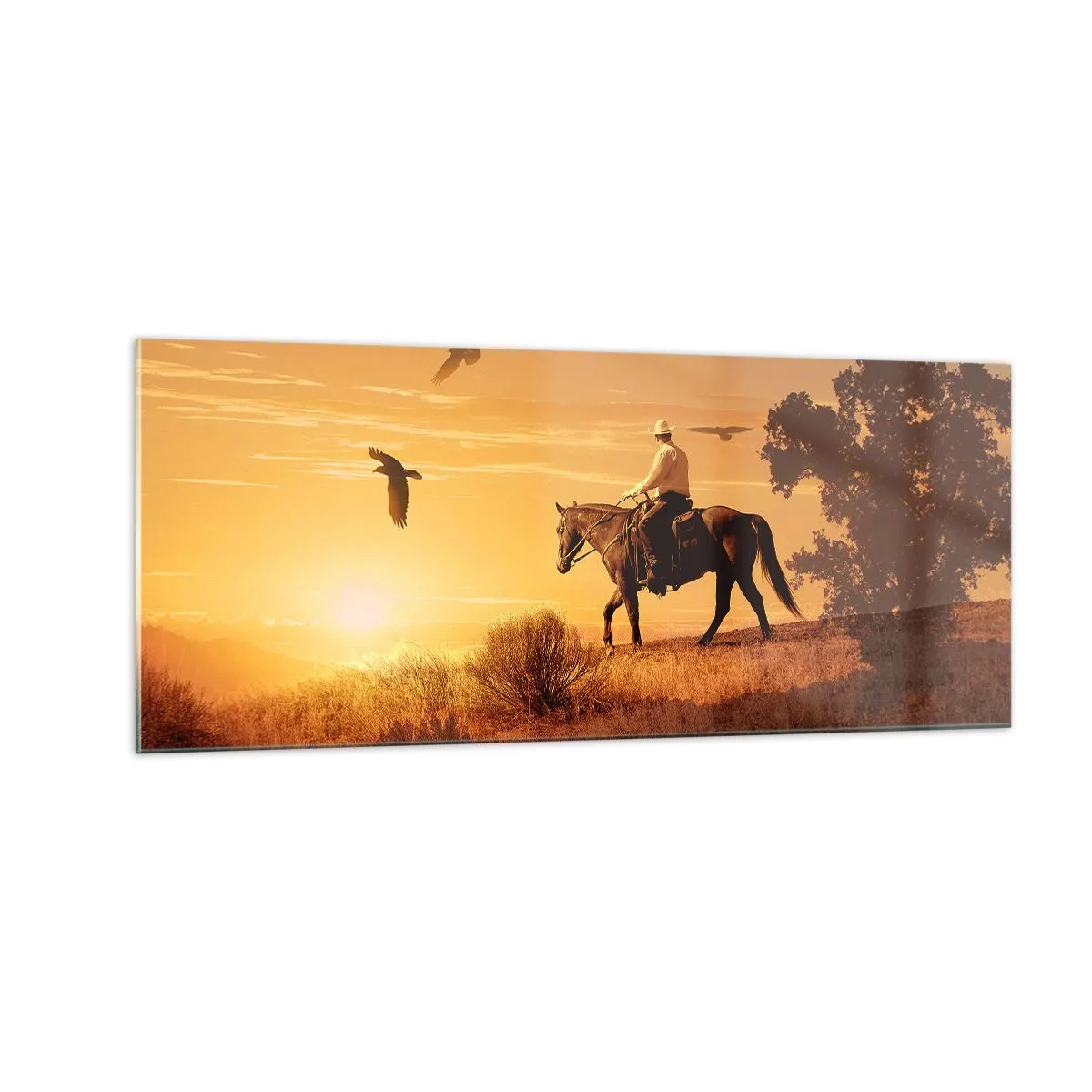 Obraz na skle - Sám cez prériu - 100x40 cm