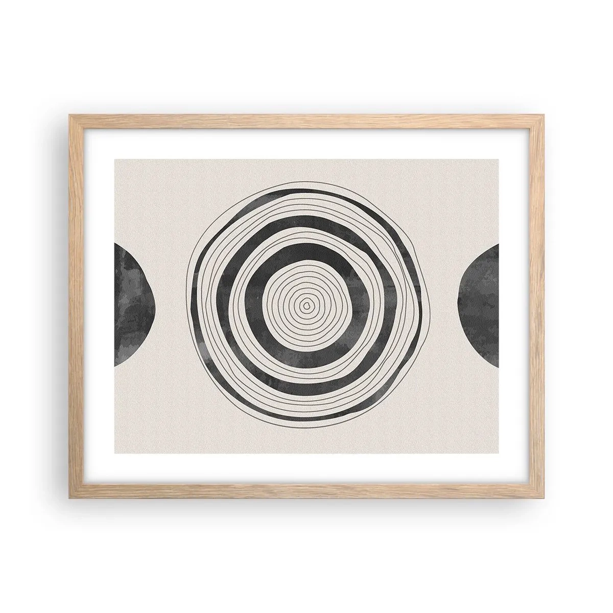 Plagát v ráme zo svetlého duba - Dôležité je to, čo je uprostred - 50x40 cm