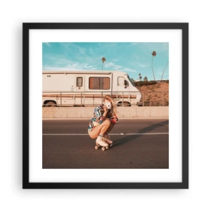 Plagát v čiernom ráme - Usmejte sa! - 40x40 cm