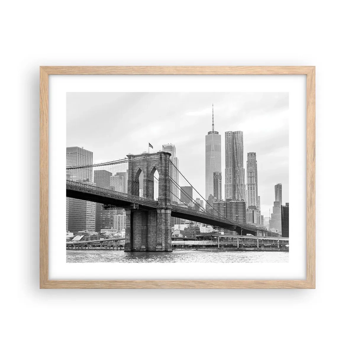 Plagát v ráme zo svetlého duba - Newyorské zázraky - 50x40 cm