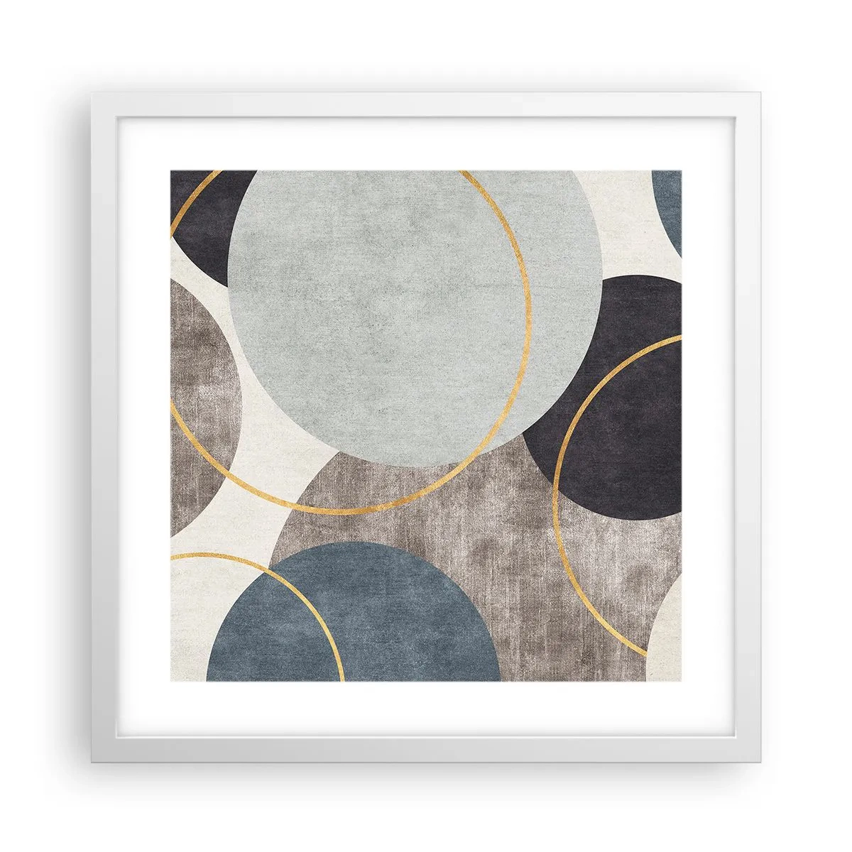 Plagát v bielom ráme - Kruh za kruhom - 40x40 cm