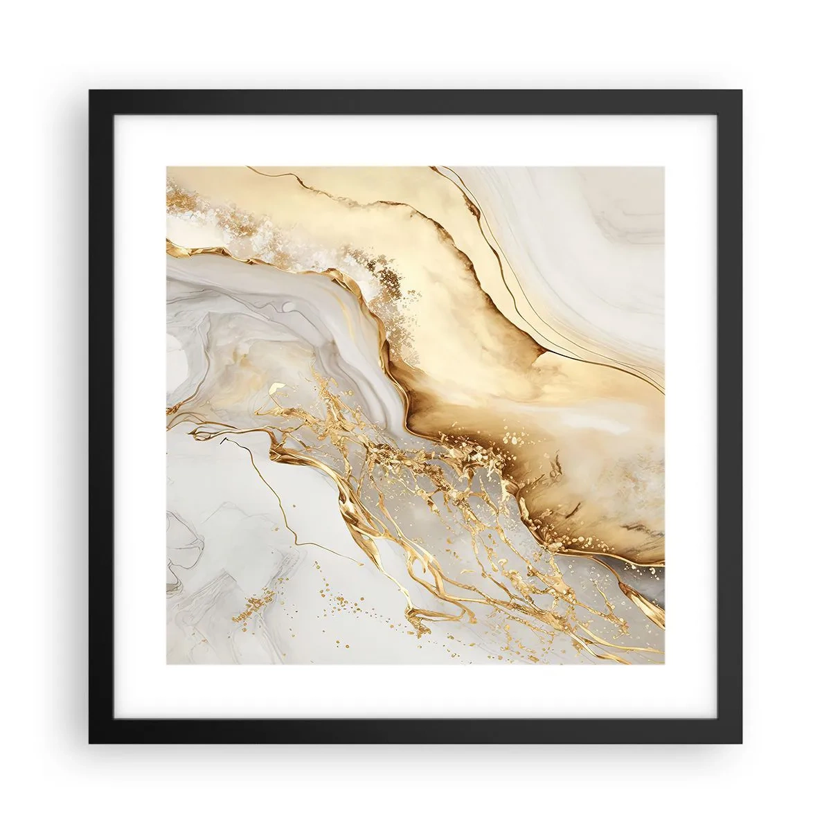 Plagát v čiernom ráme - Abstrakcia: krása a dobro - 40x40 cm